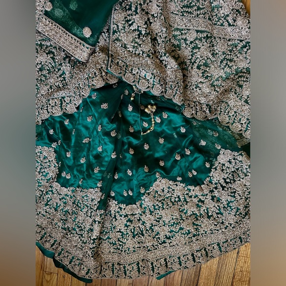 Traditional Indian Bollywood Designer Lehenga Wedding Bridal Dress Lengha Sz::38 - Picture 7 of 14